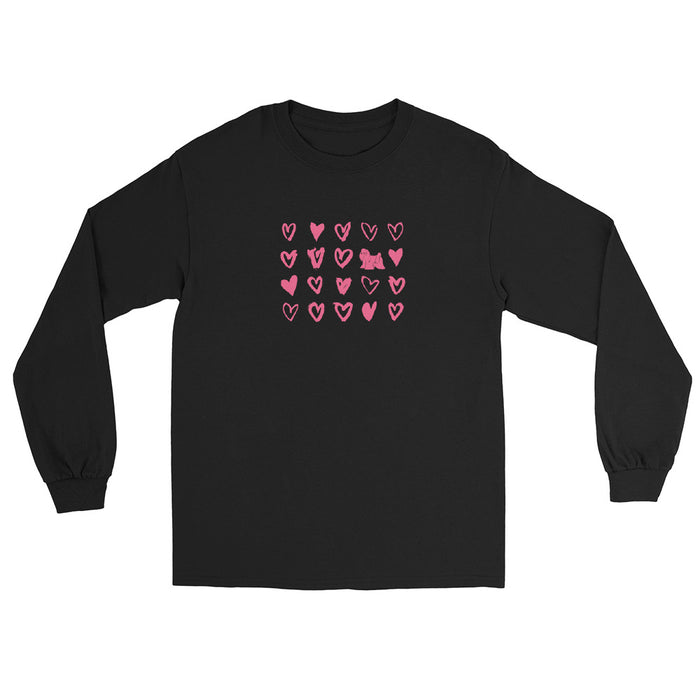 Pink Hearts Long Sleeve Shirt