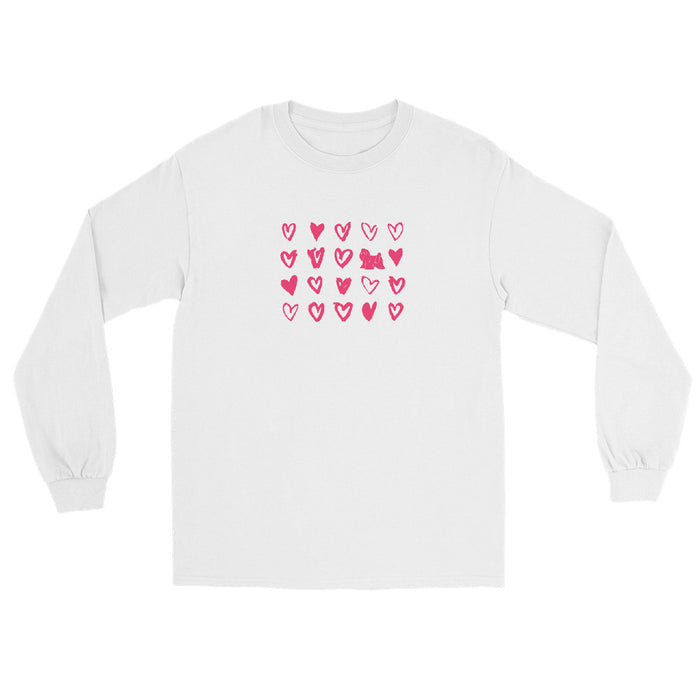Pink Hearts Long Sleeve Shirt