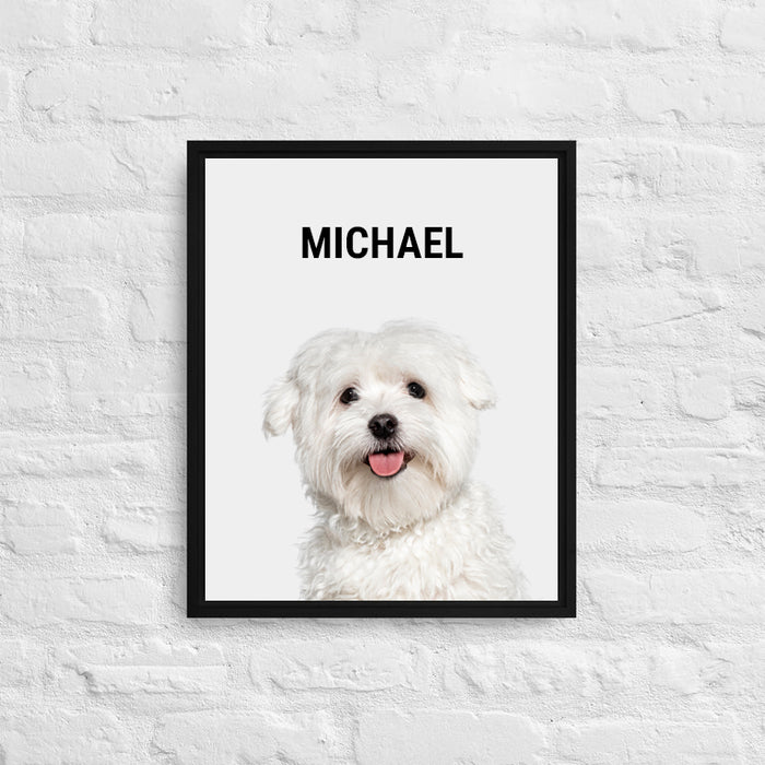 Personalized Maltese Framed Canvas Print